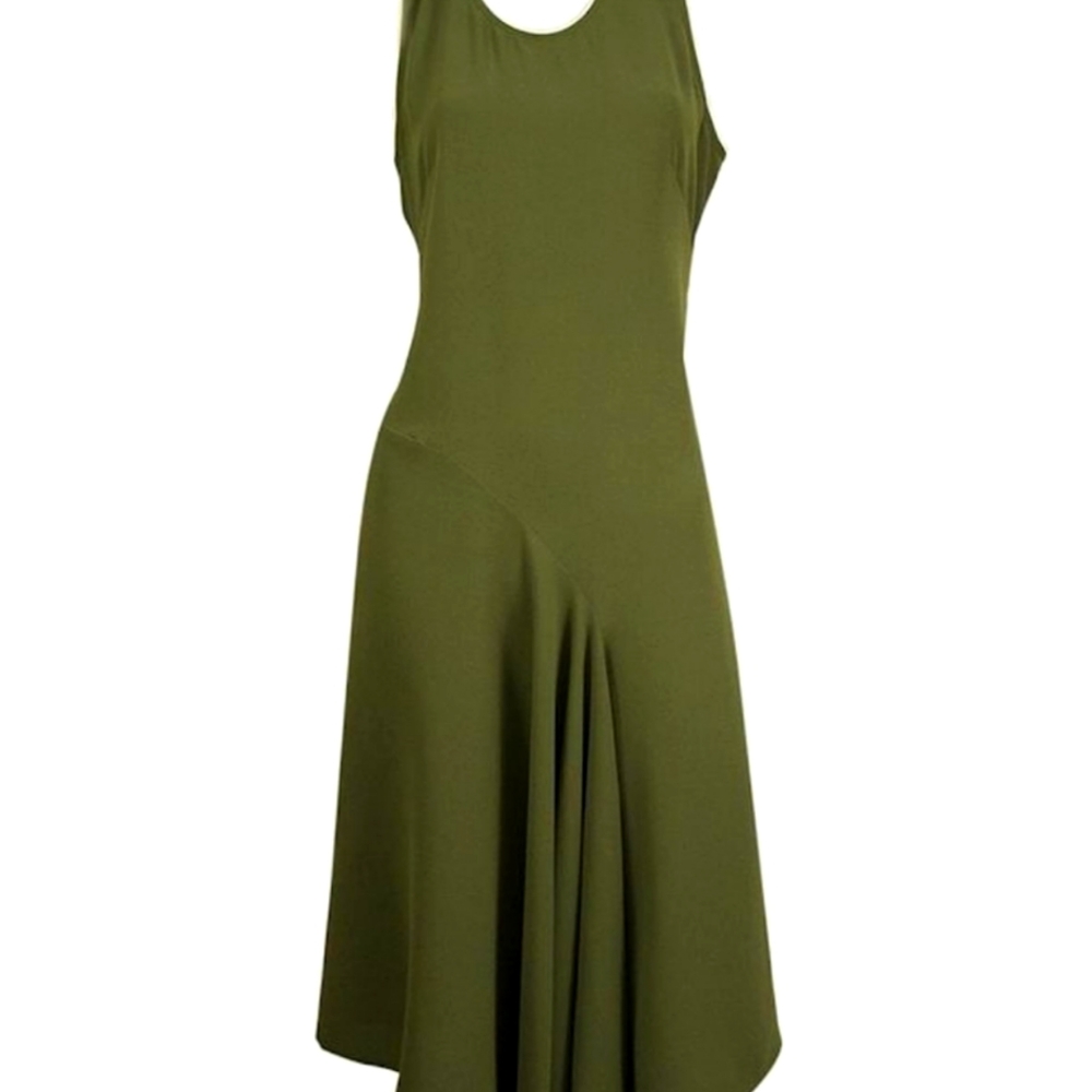 Design Barbara Bui Green sleeveless Asymmetric  long dress size 38/8